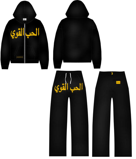 Pre-Order “Tough Love” SweatSuits Black and Yellow